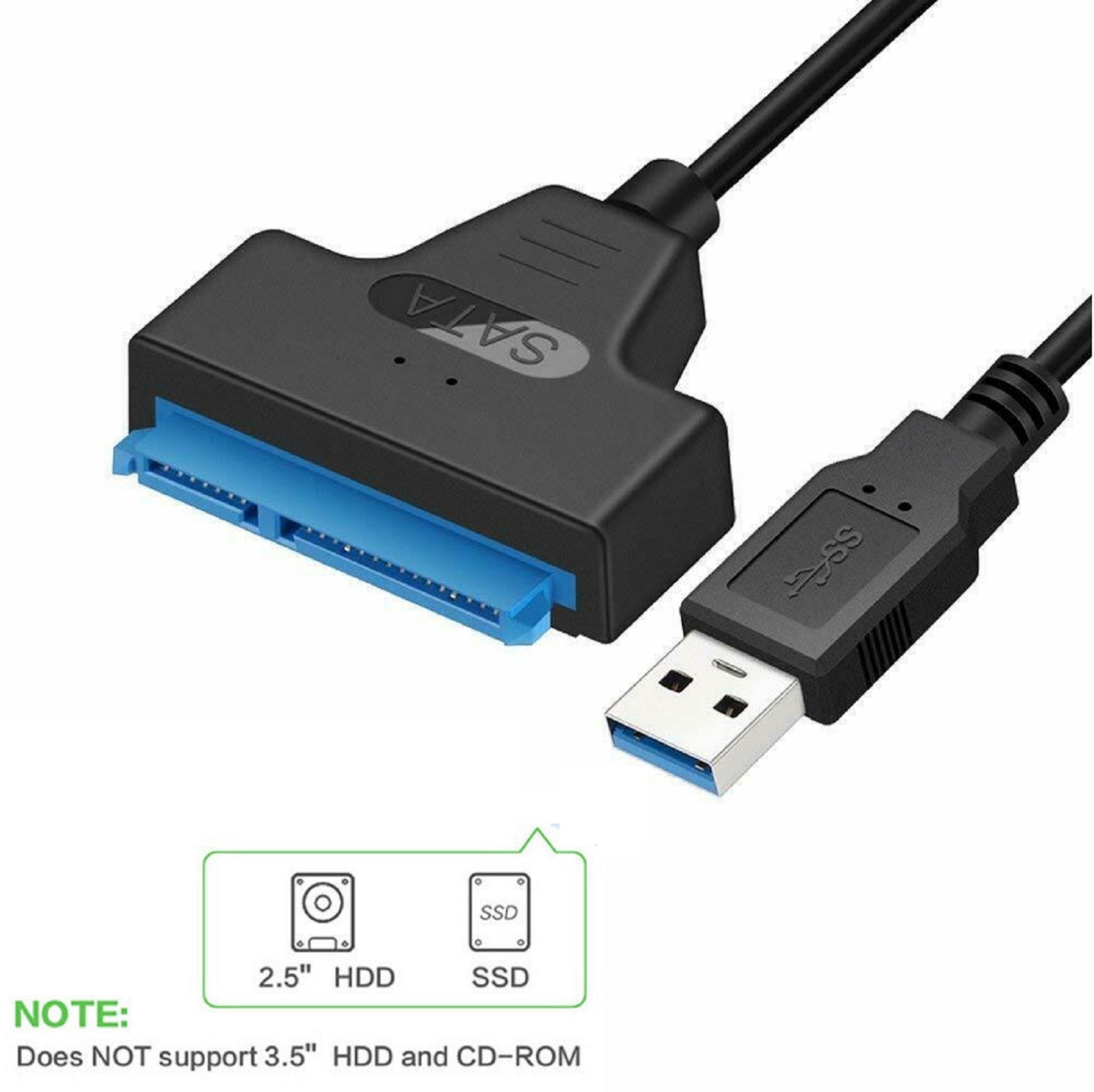 1PC SATA to USB 3.0 Cable USB to SATA III Hard Drive Adapter 2.5'' SSD HDD