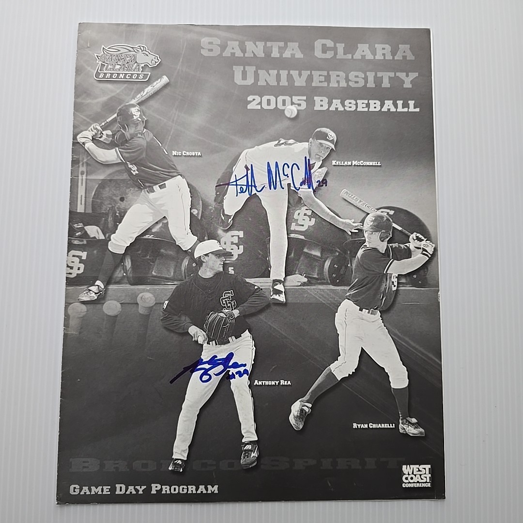 Santa Clara University Broncos Baseball 2003 + 2005 Programs with Autographs SCU