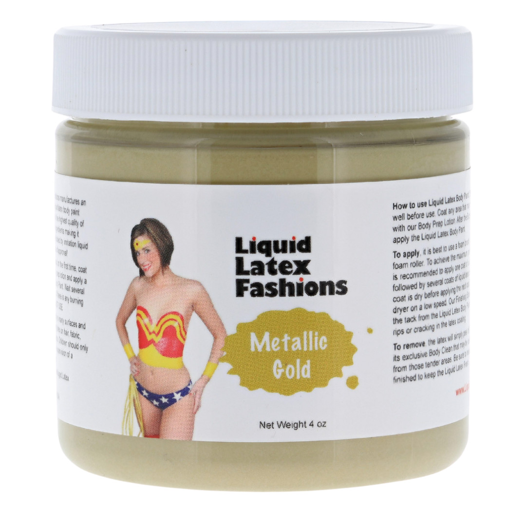 Metallic Gold 4 Fl Oz - Liquid Latex Face and Body Paint, Halloween, Cosplay