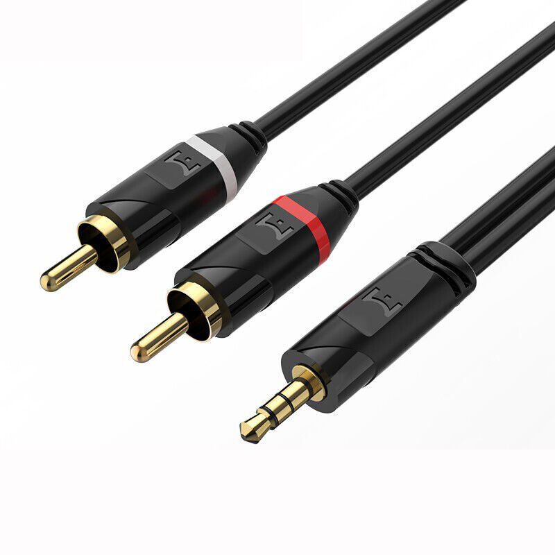 3.5mm to RCA Cable 2RCA to 3.5mm 2-RCA to AUX Cord Adapter Stereo Audio Y-Cable