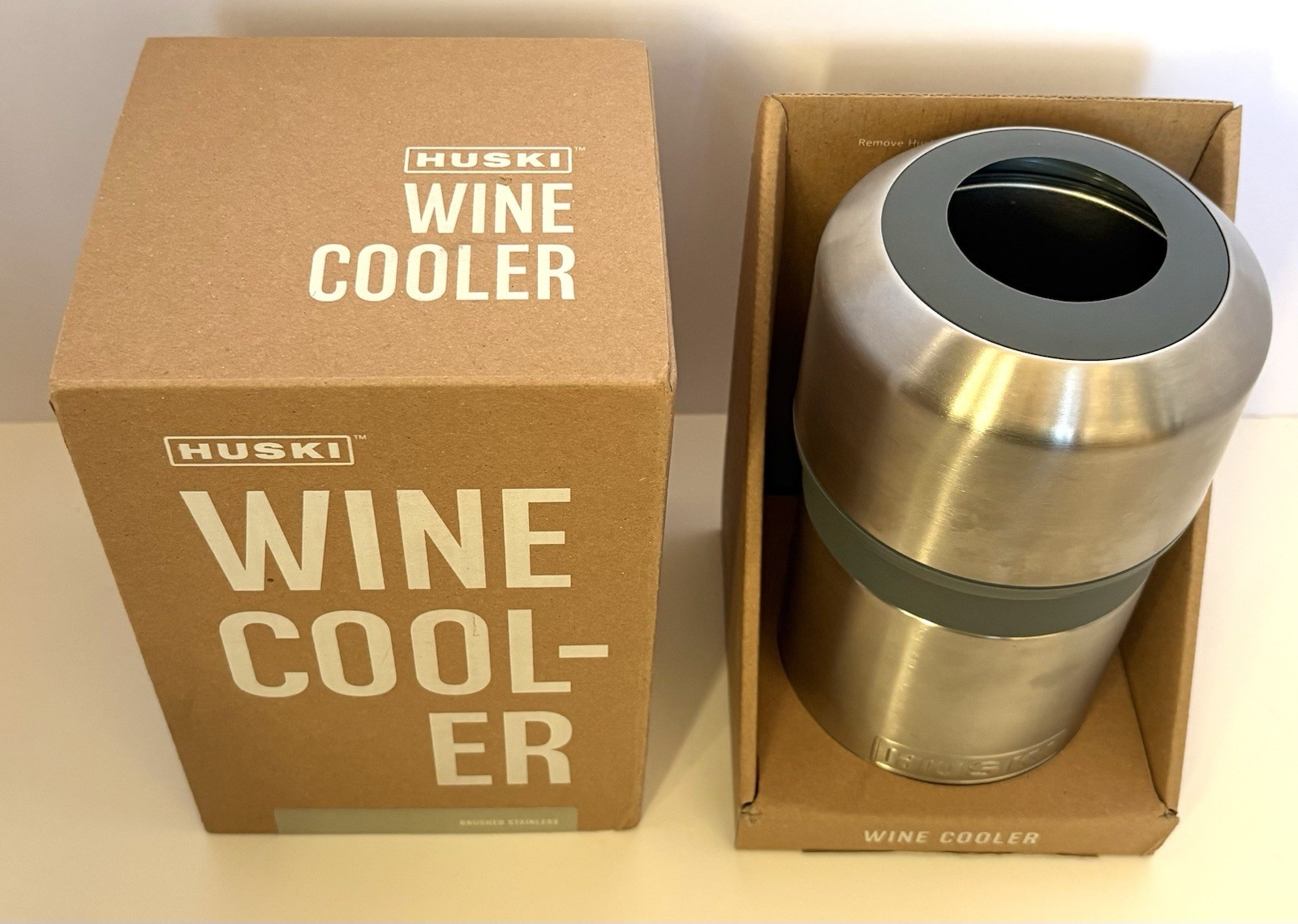 HUSKI Brushed Stainless Steel Wine Cooler
