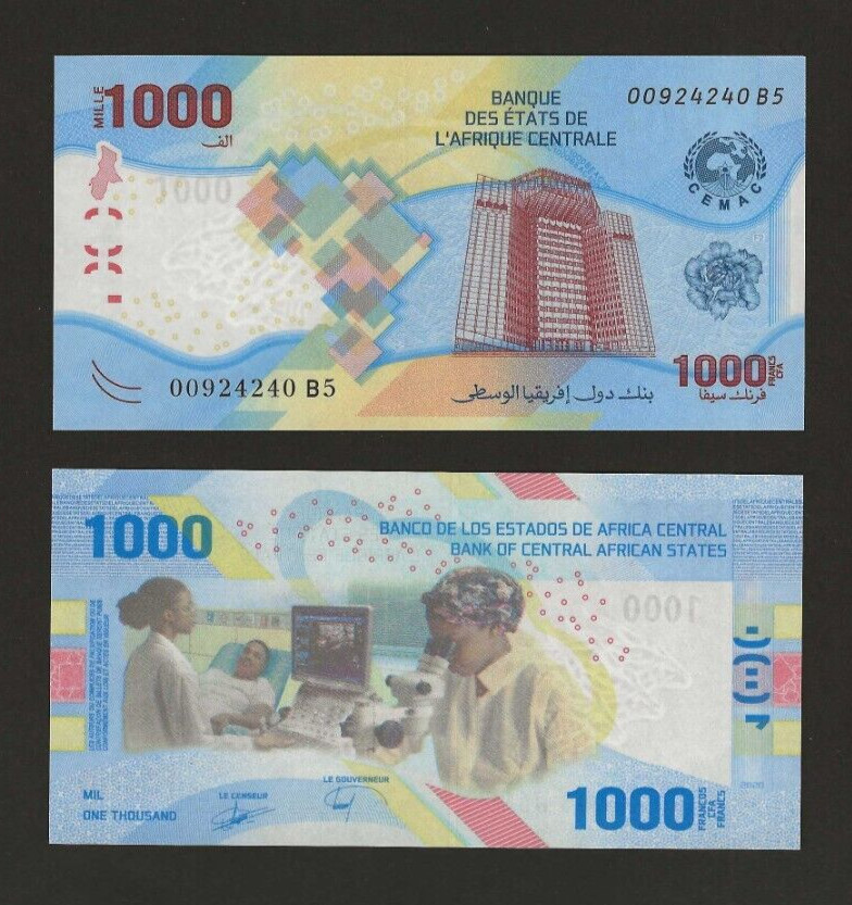 CENTRAL AFRICAN STATES 1000 Francs 2020 (2022), P-701, Hybrid Banknote, UNC. CAS