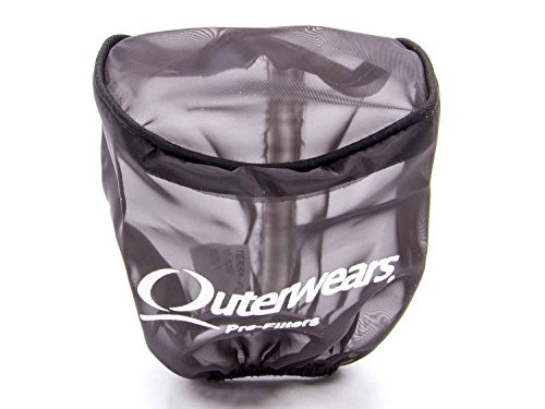 Air Filter Wrap, Pre Filter, 3-1/2 in OD, 4 in Tall, Top, Polyester, Black,