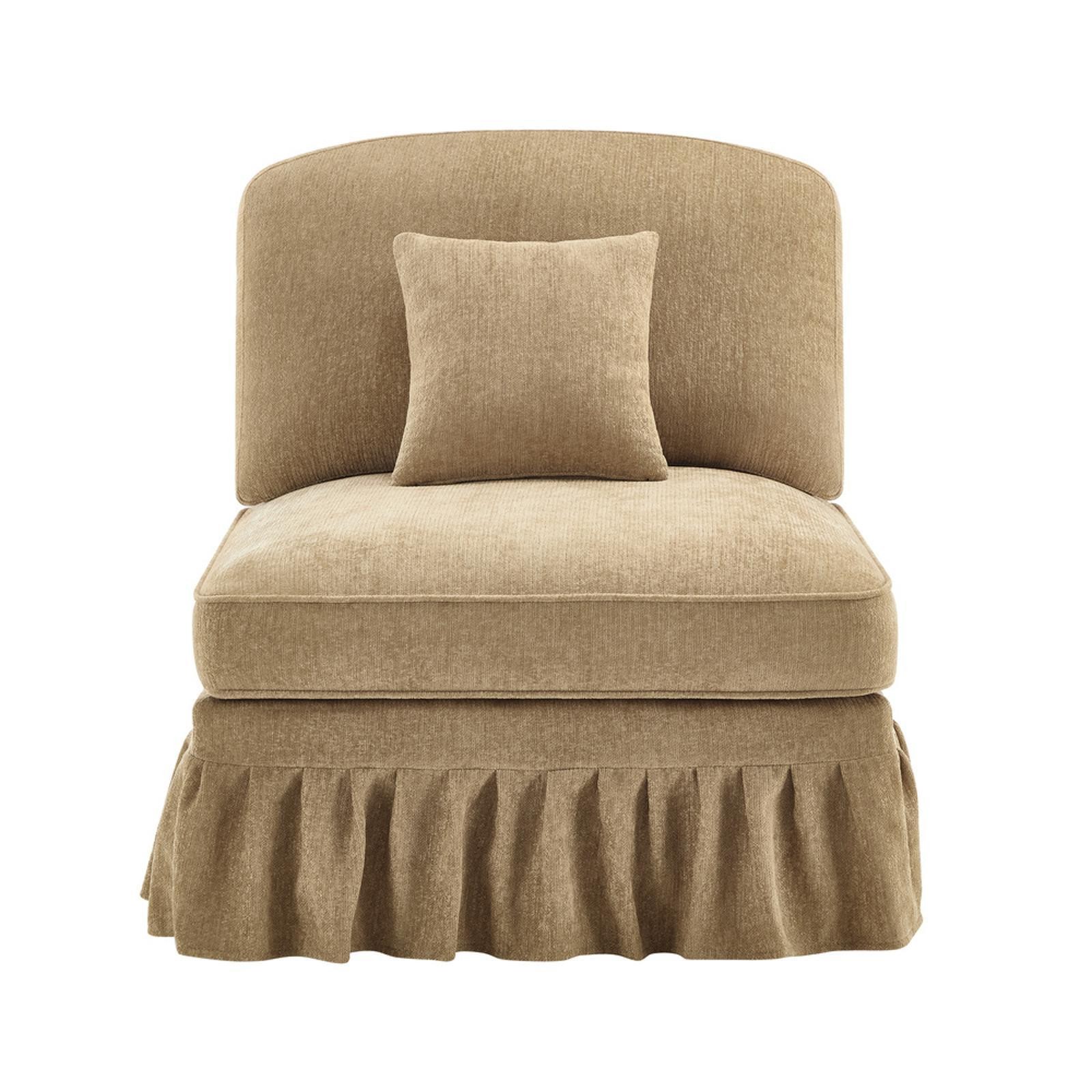Cloud Couch Sectional Sofa Chenille Fabric Light Coffee Armless for Modern
