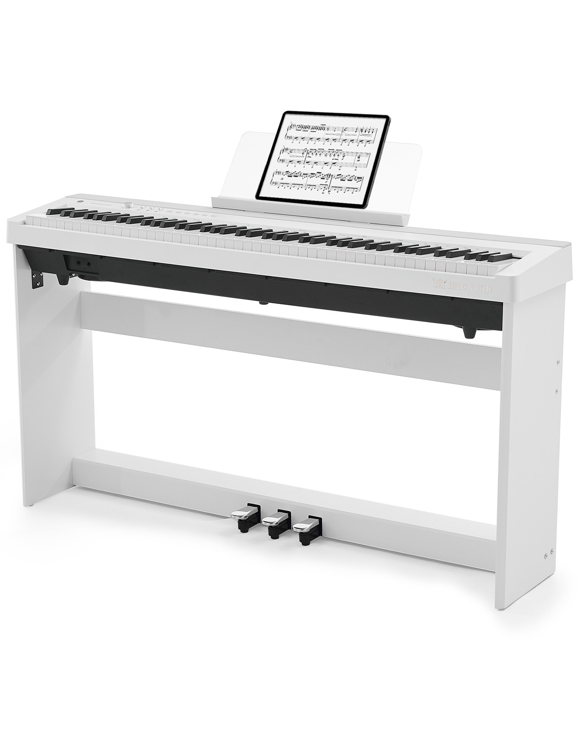 White 88-Key Fully Weighted Graded Hammer Action Digital Piano Keyboard USB MIDI