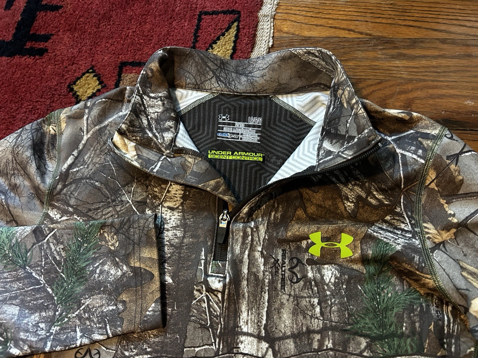 Under Armour Scent Control Quarter Zip Hunting Shirt Jacket Camo Men’s Large
