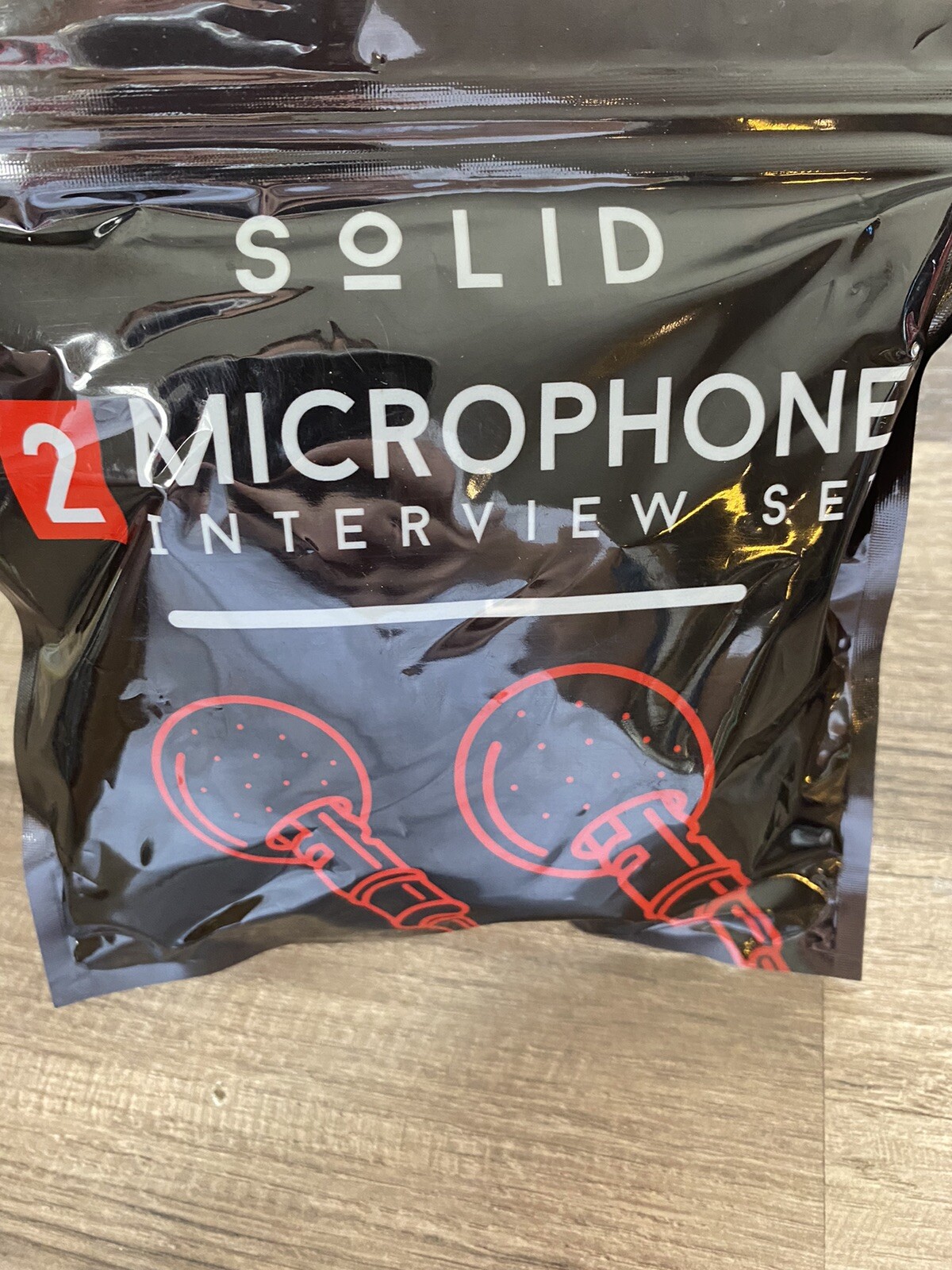 SoLid 2 Piece Microphone Interview Set W/ Carry Bag Open Box/x