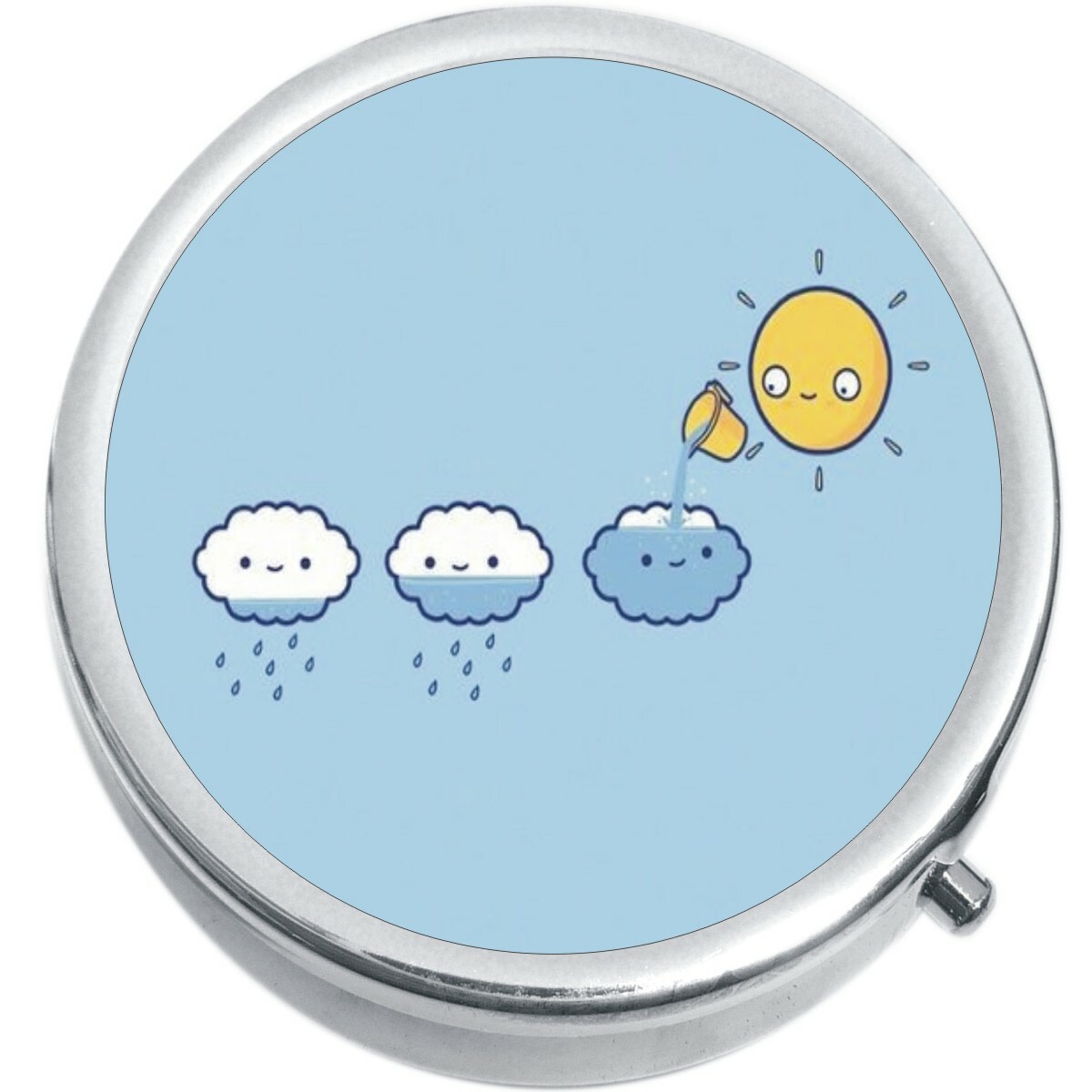 Sun and Clouds Medicine Vitamin Compact Pill Box