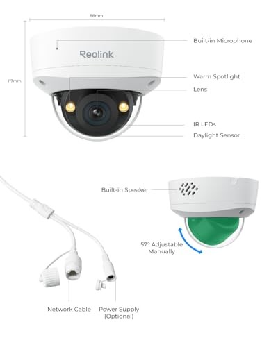 RLC-1240A First 12MP Vandalproof PoE Security Camera,145° Wide Viewing Angle,