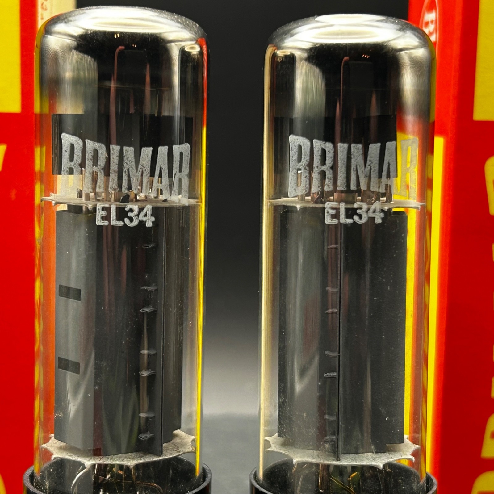 NOS Brimar EL34 Matched Pair Vacuum Tubes – Tested Strong 106% – UK Made – Audio