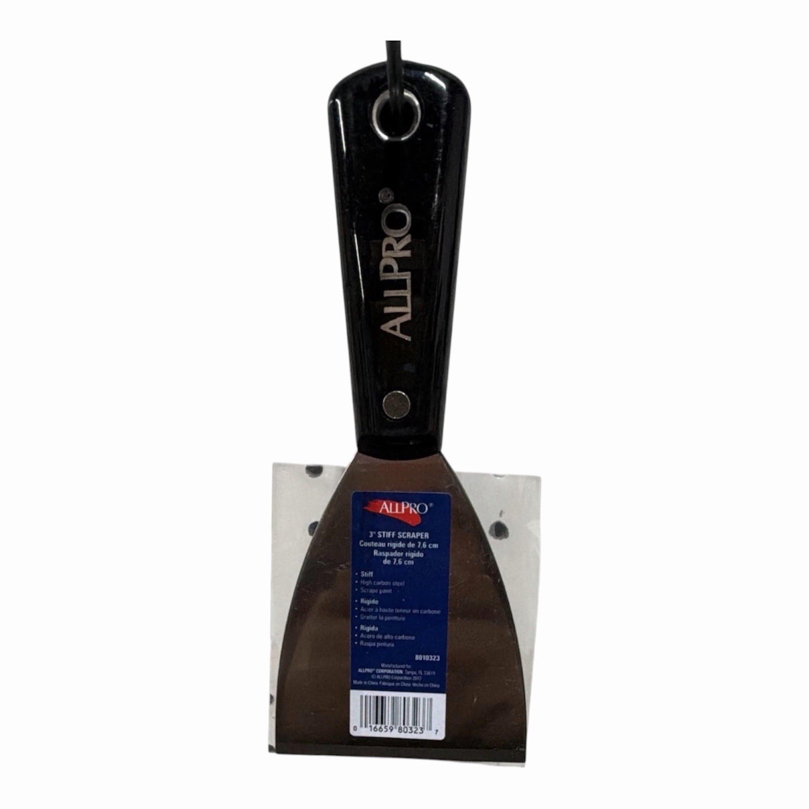 Allpro Stiff Scraper 3in High Carbon Steel Blade Scraper Black/Silver