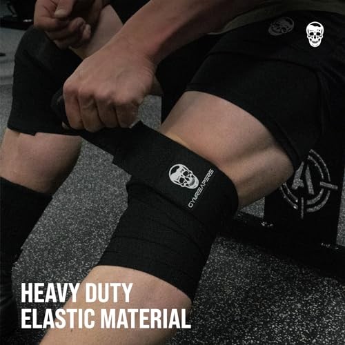 Knee Wraps for Squats and Powerlifting 72 Inch Compression Wraps with Black