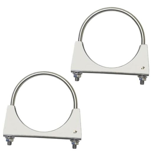 4 inch Heavy Duty 304 Stainless Steel U-Bolt Exhaust Clamp for 4" OD 4"-2 PACK