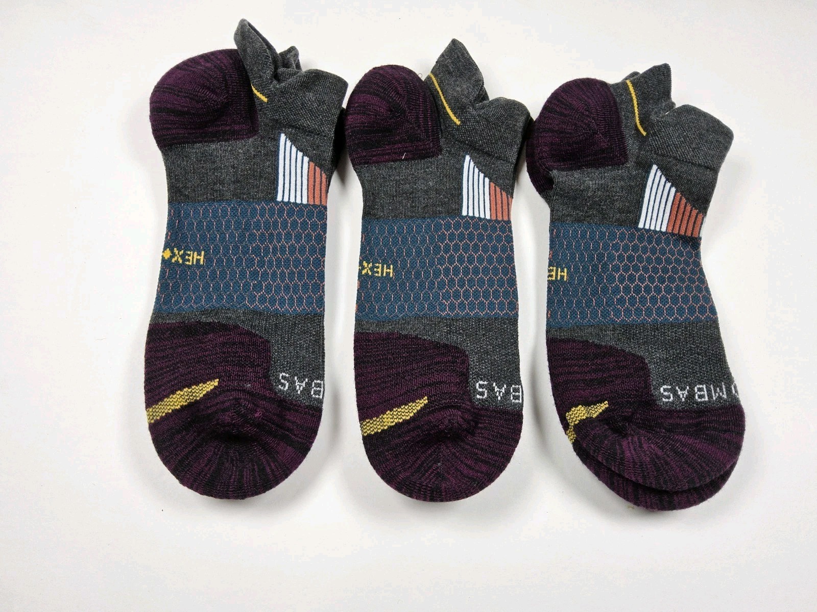 Bombas Hex-Tec Athletic Ankle Socks Lot Of 3 Pairs Size XL