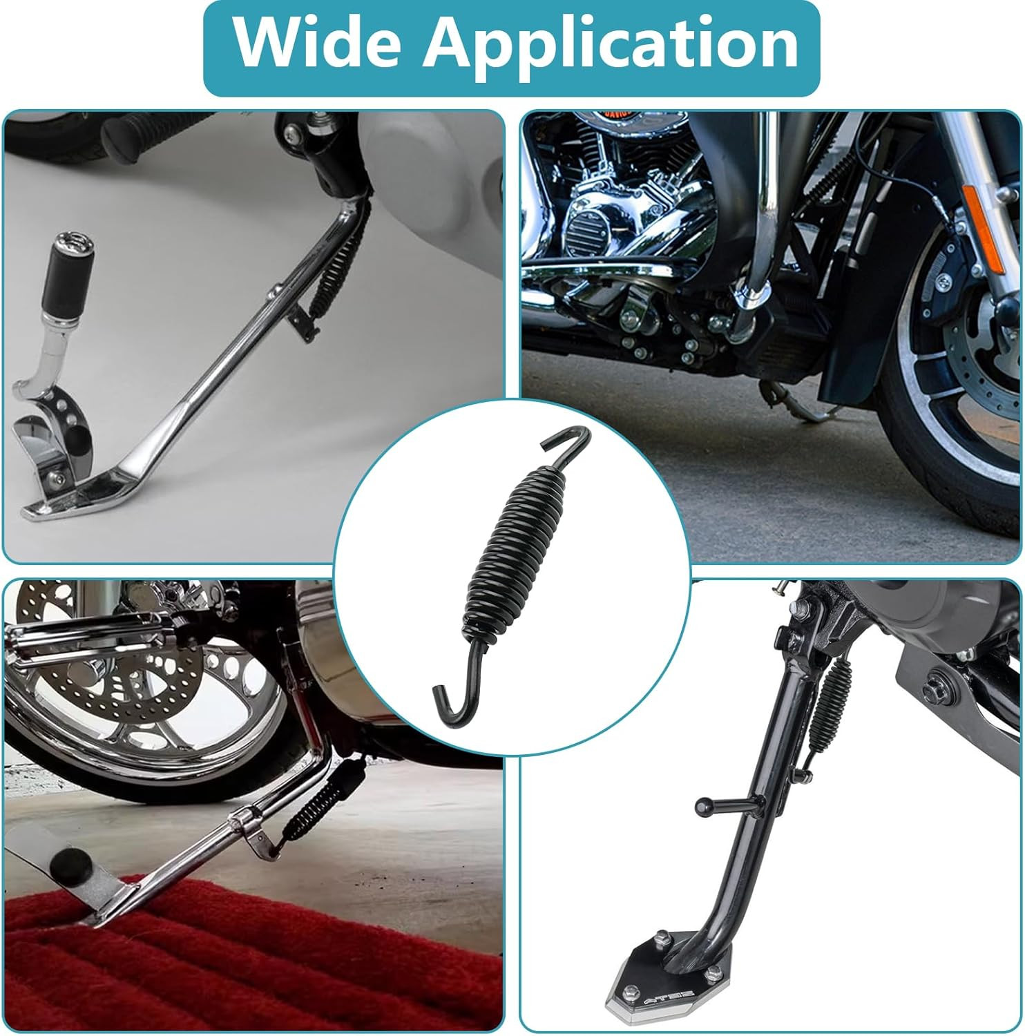 1 Pack Kickstand Spring, High-Carbon Steel Motorcycle Kickstand Spring for Harle