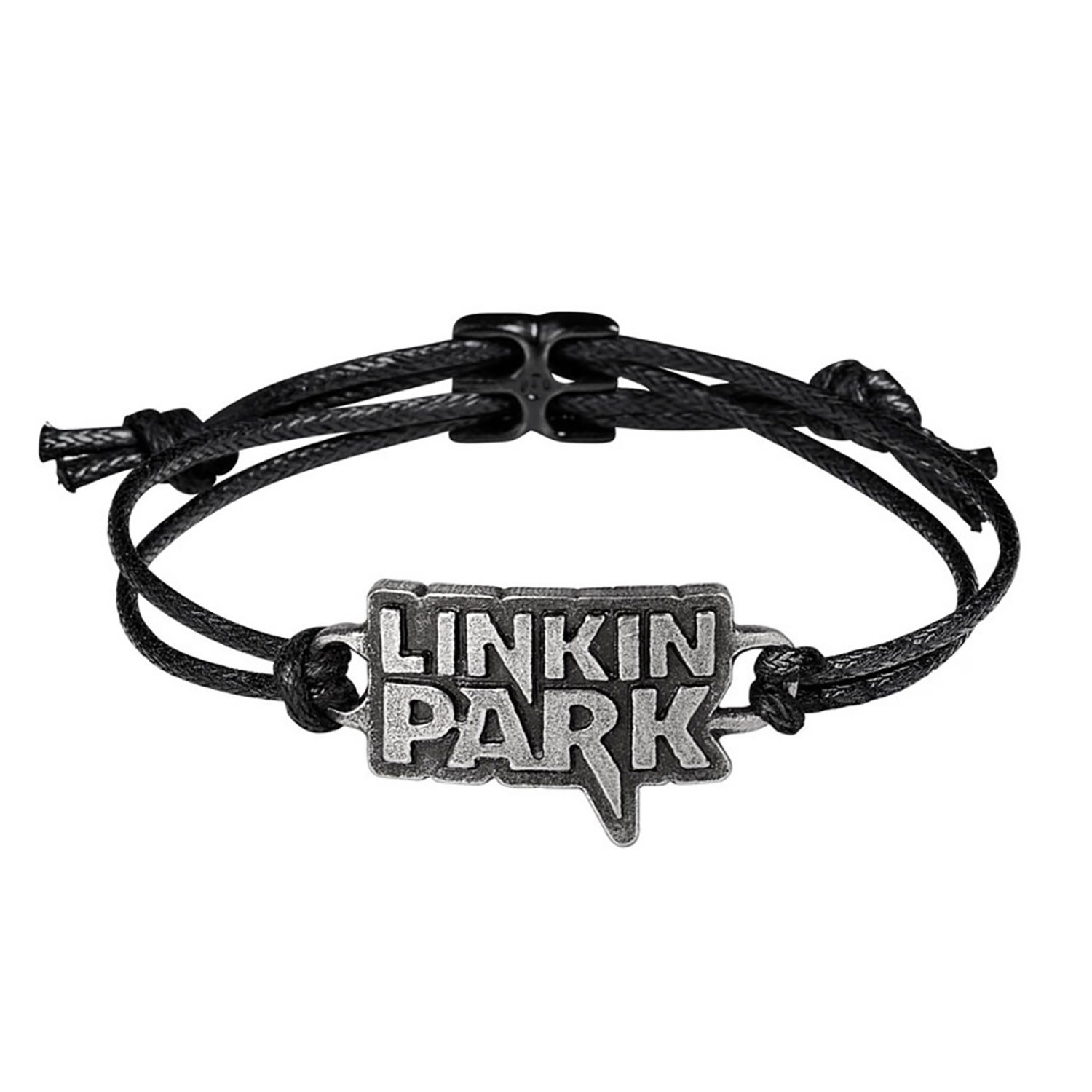 Men's Linkin Park Lettering Logo Wrist Strap Wristband One Size Silver