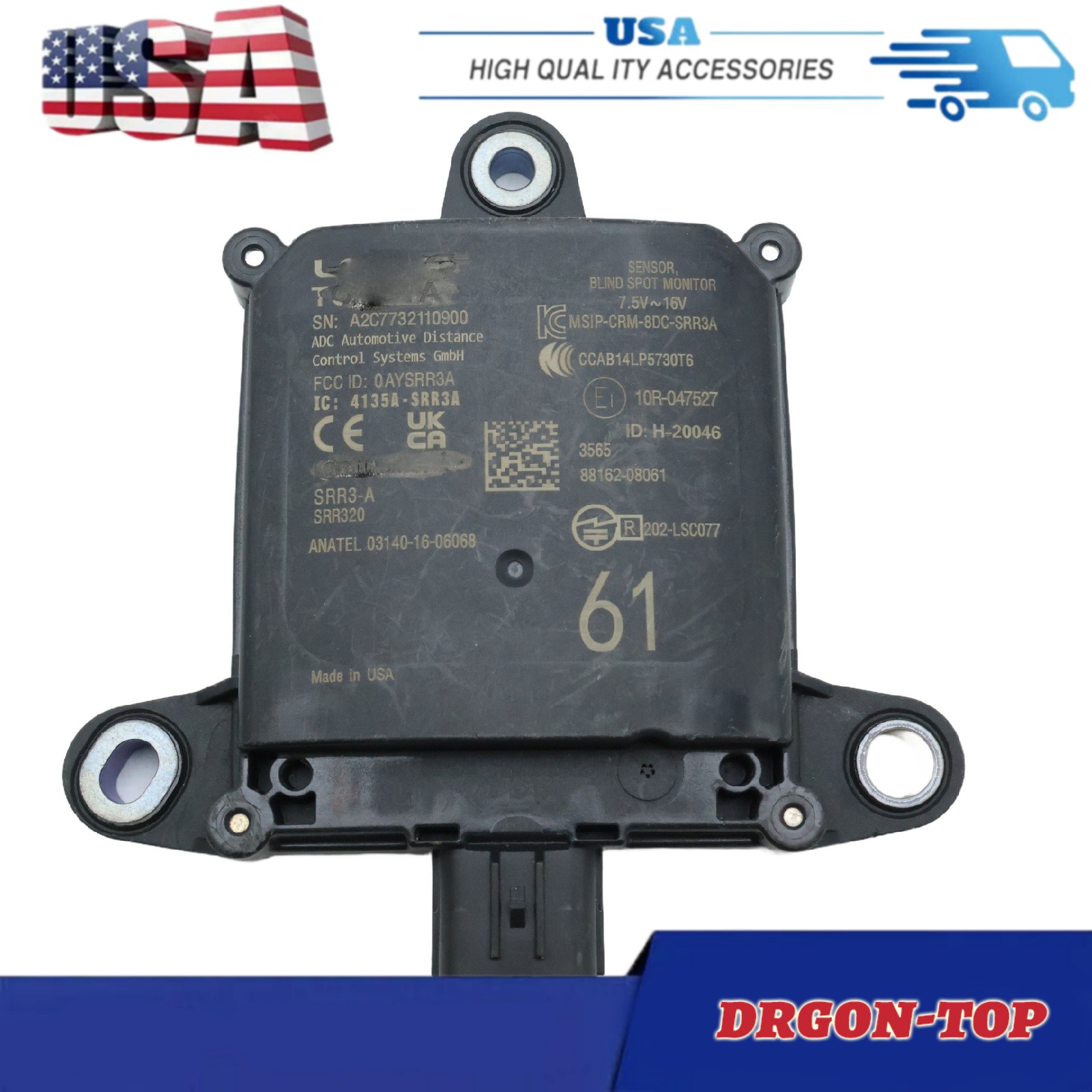 For 2024-25 Toyota Sienna Rear Blind Spot Monitor Radar Sensor 88162-08061