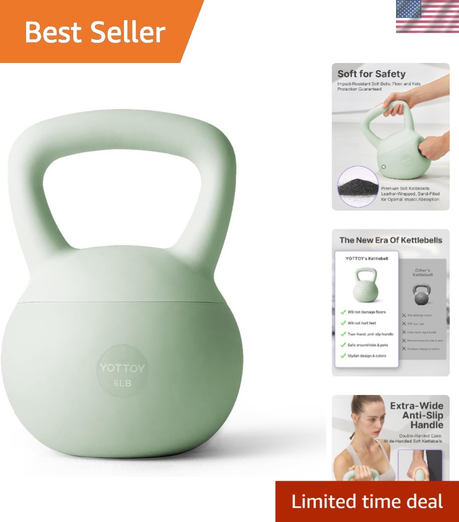 Versatile 6 lb Sand-Filled Kettlebell for Home Workouts - Comfort & Performance