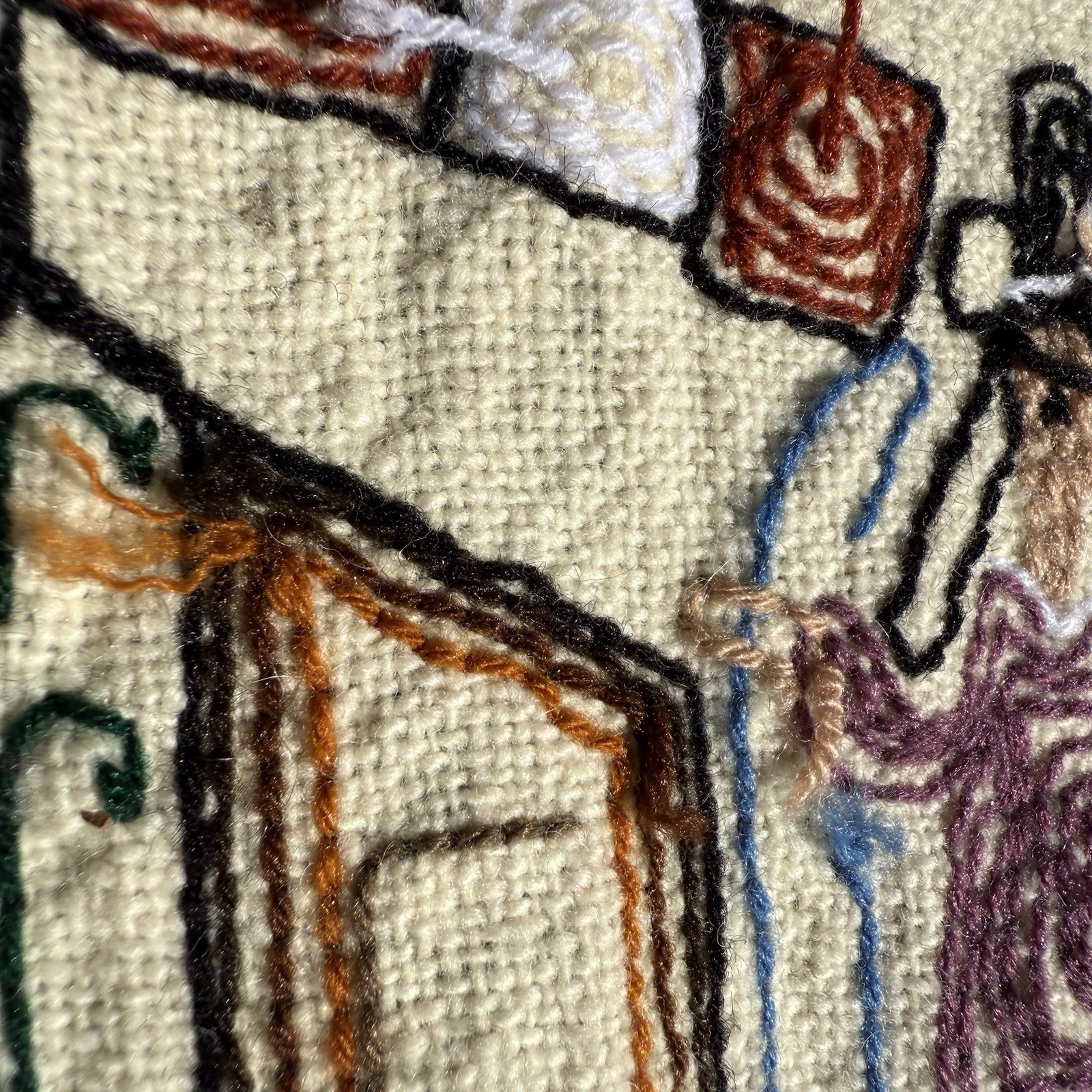 Vintage Folk Art Embroidery Peru "Matrimonio" 42”x23” Wall Hanging Wedding Gift