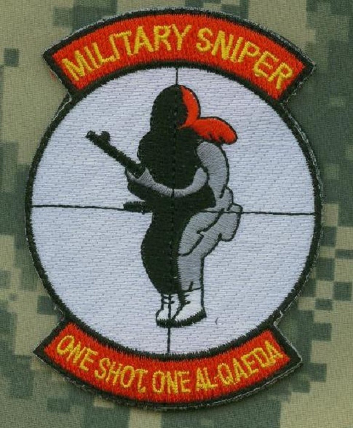 Anti-Isis Syria-Iraq Foreign Kurdish SNIPER burdock Patch: ONE SHOT ONE Al-Q#%DA