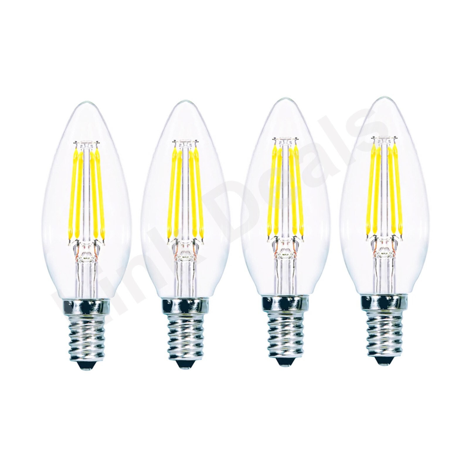 4 pack Greenlite 40W E12 Dimmable Chandelier Candelabra 4W LED Light Bulb B10