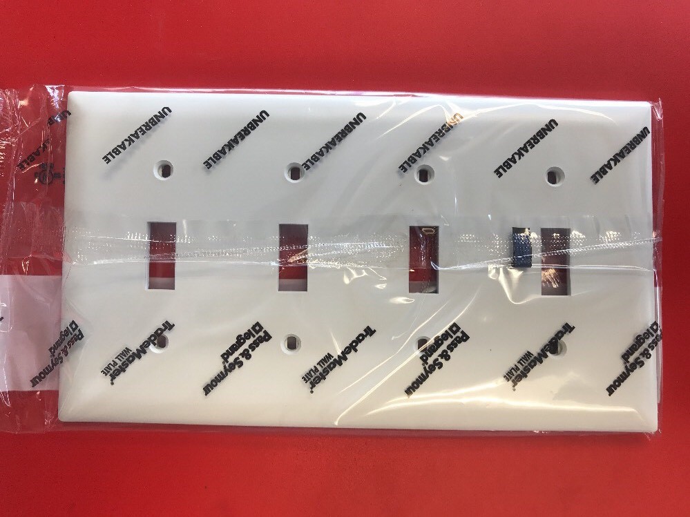 TP4-W 4-Gang 4 Toggle Wall Plate 1 Pack or MultiPack TradeMaster