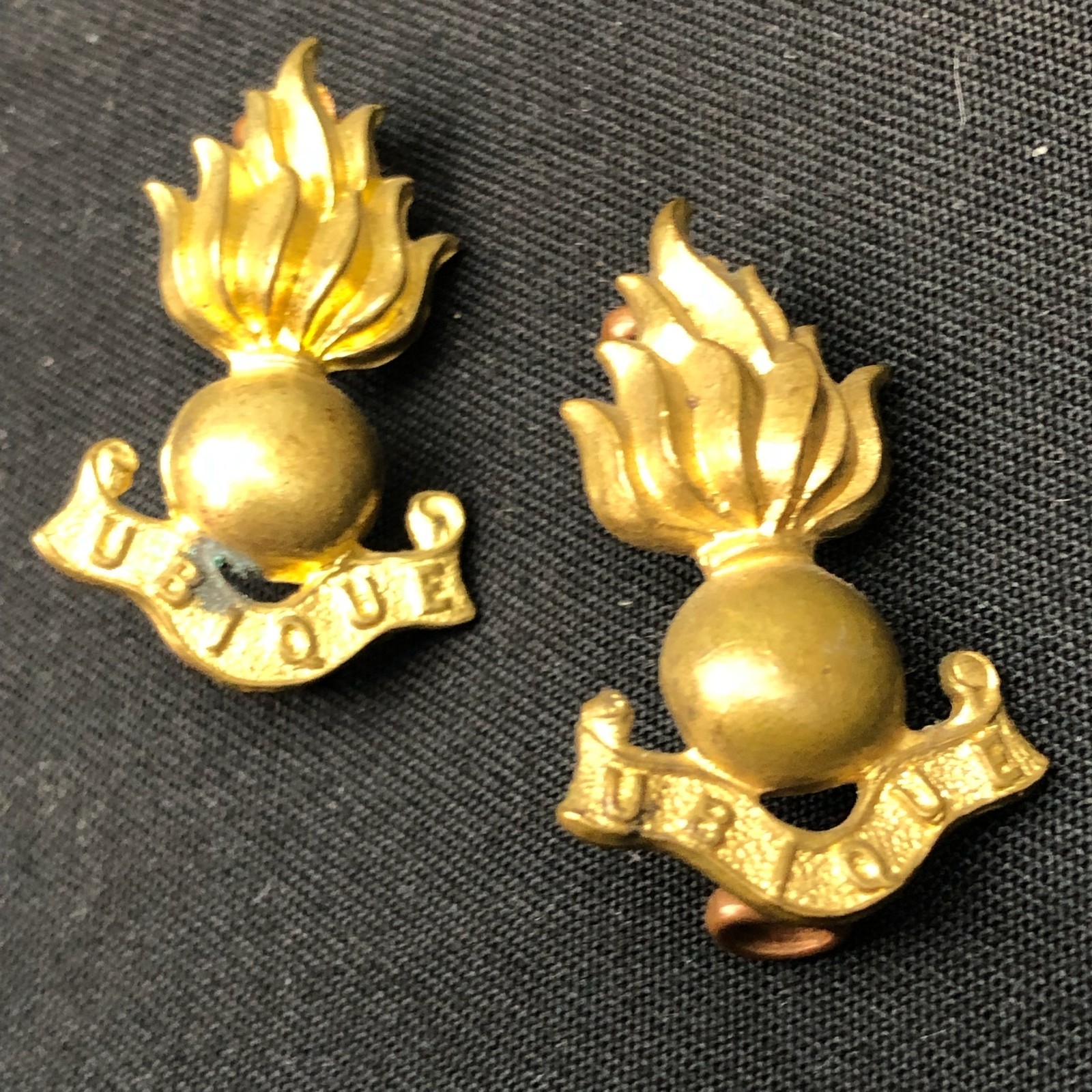 Original British Army Collar Badge Pair - Royal Engineers