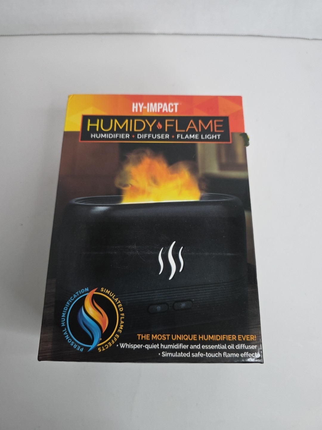 Hy-Impact Humidy Flame - Humidifier, Essential Oil Diffuser & Flame Light NEW