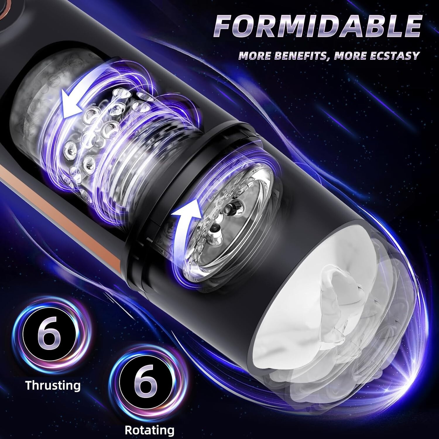 Male Masturbaters Automatic HandsFree Rotating Cup Thrusting Stroker Lubricants