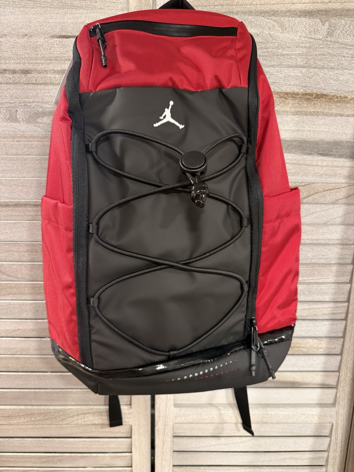Jordan Sport Red/Black Backpack Bottle Pocket Adjustable Straps O/S MA0945-R78