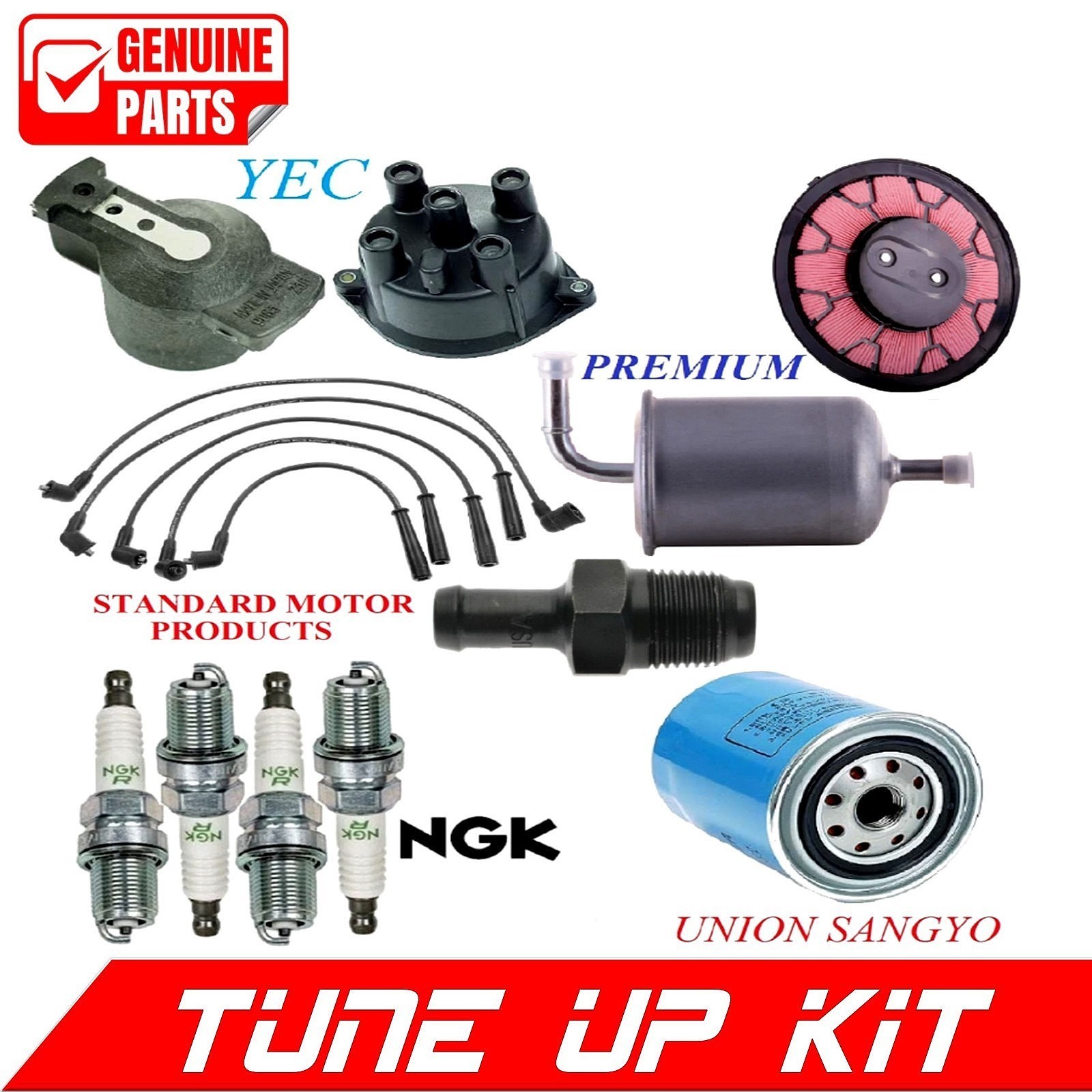 Tune Up Kit Filters Rotor Spark Plugs Wire for NISSAN PICKUP L4; 2.4L 1995