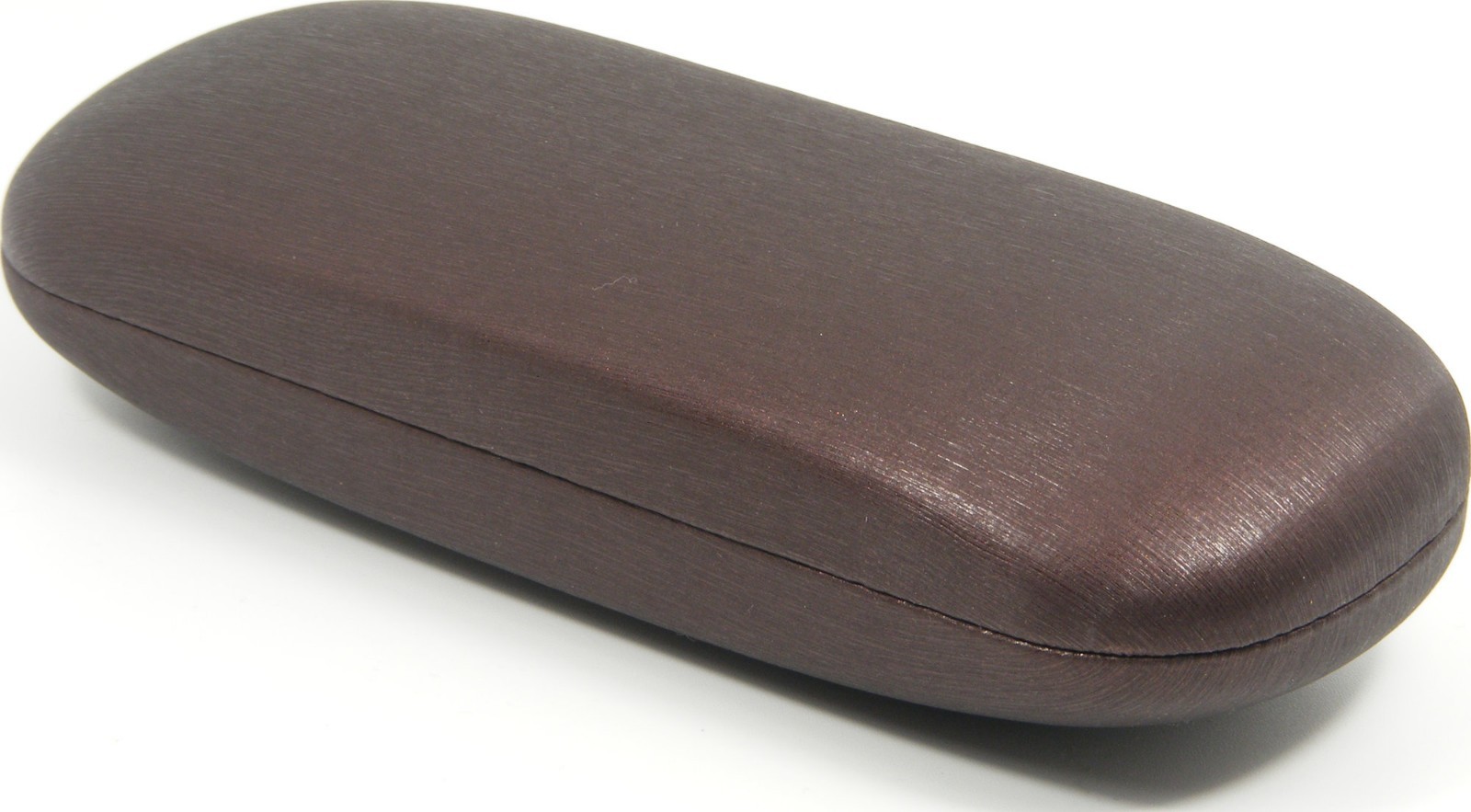 Nice Hard Clam Shell Eyeglasses Case Brown Protective Glasses w/ Cleaning Cloth