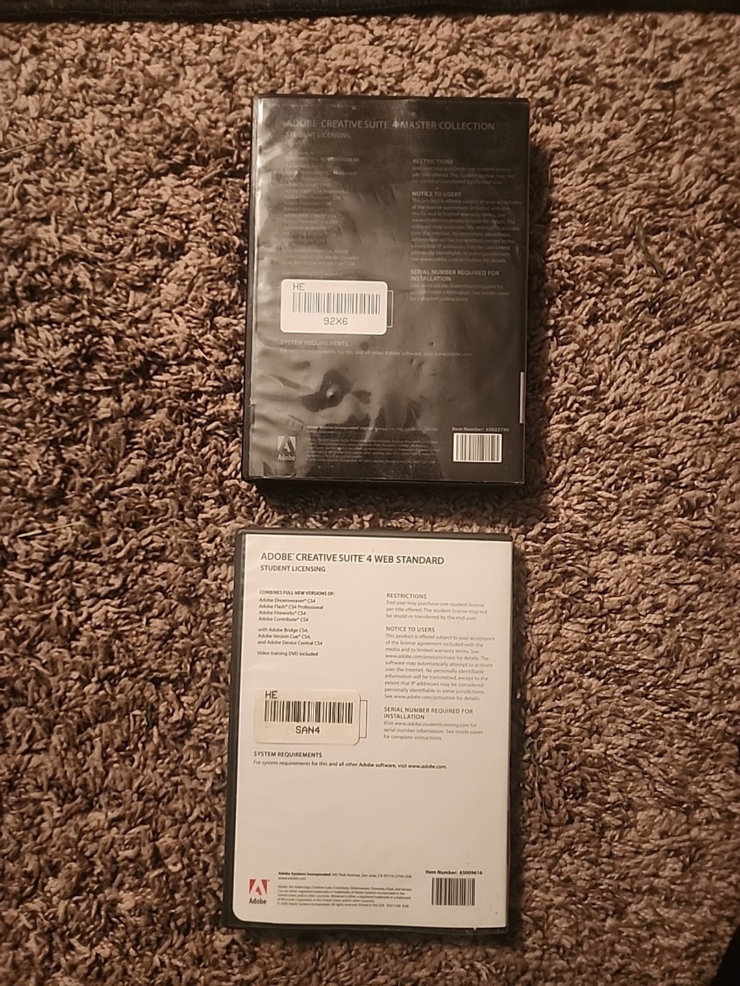 ADOBE CS4 CREATIVE SUITE 4 MASTER COLLECTION DVD Windows (Student Licensing)