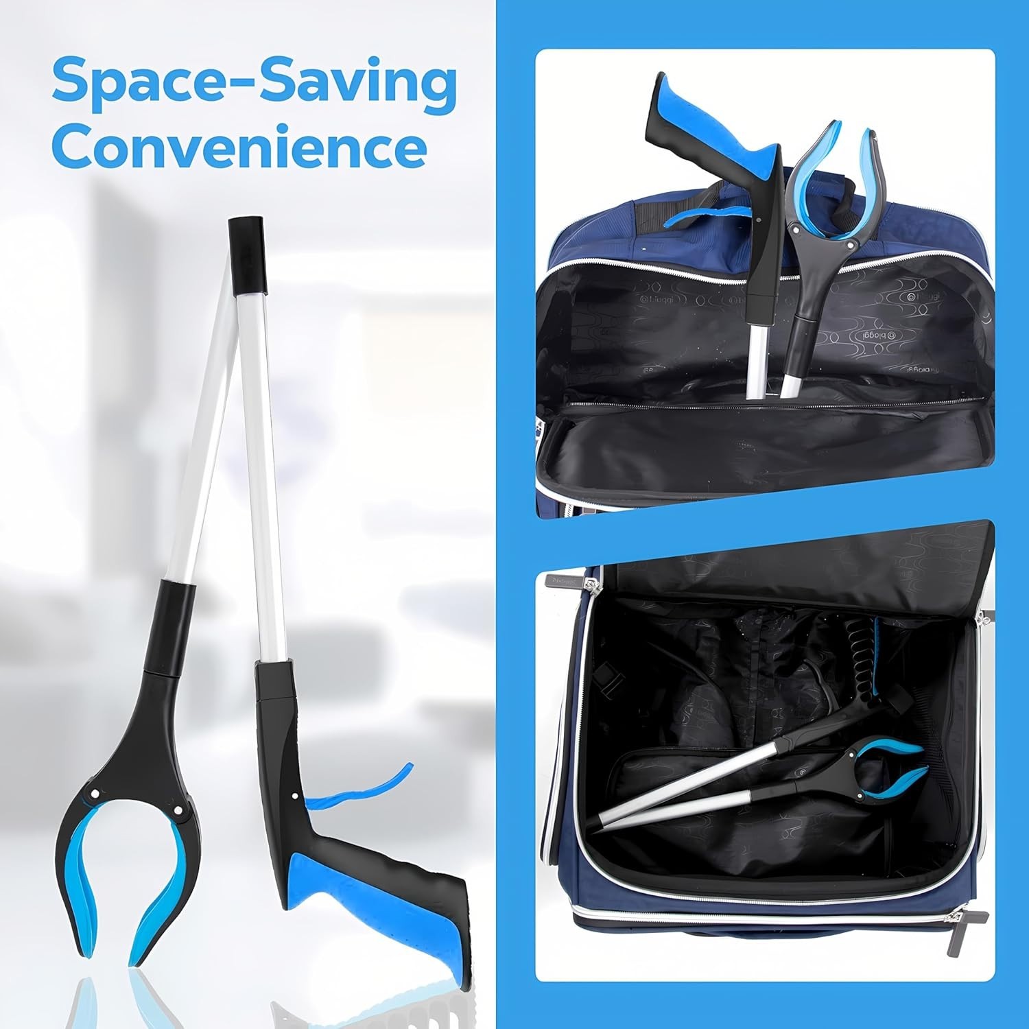32” Extra Long Foldable Grabber Reacher Tool for Seniors - Lightweight & Durable