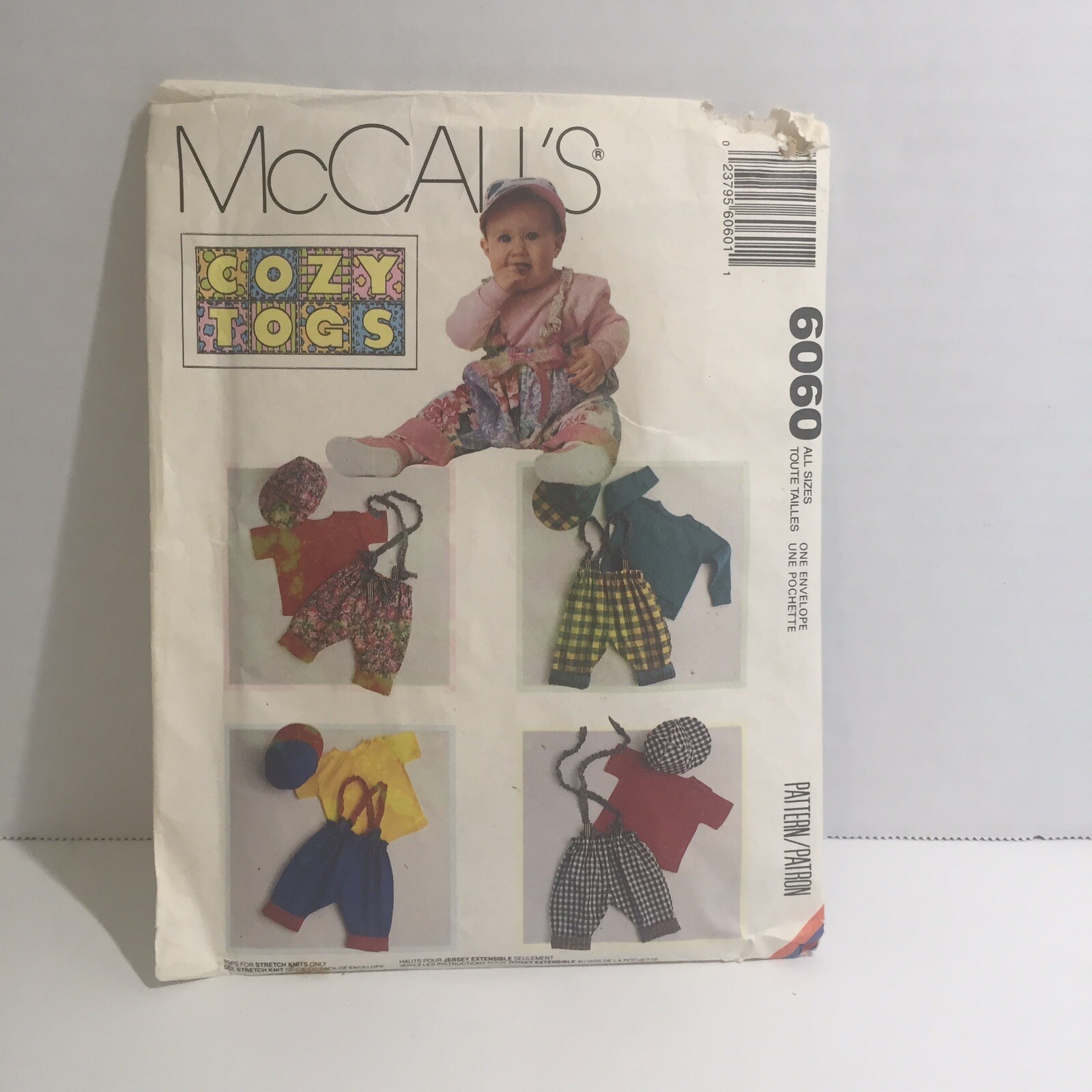 McCall's 6060 Size S-XL Infants' Top Pants Hats