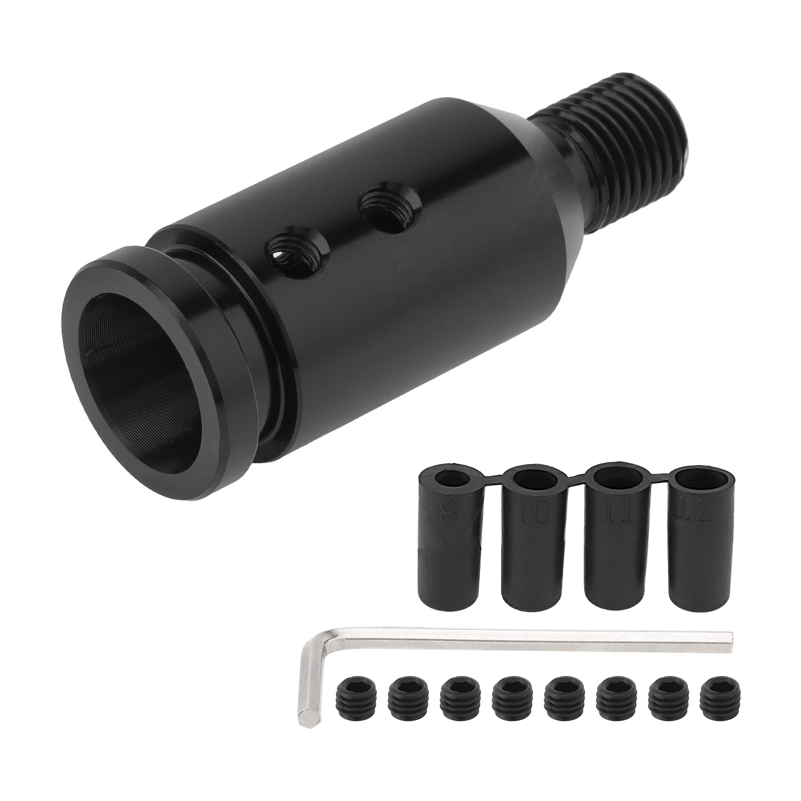 M12 x 1.25 Car Universal Black Gear Shift Knob Adapter for Non Threaded Shifter