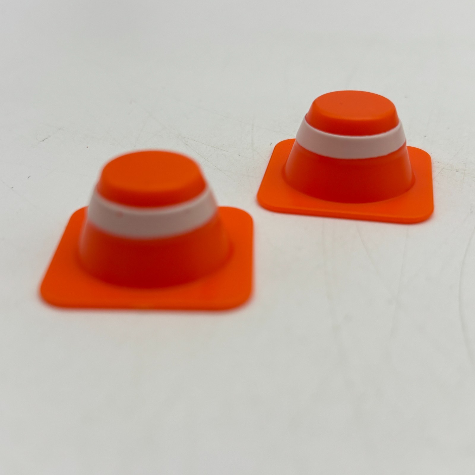 Build or Boom 2 Orange and White Plastic Cones 2003 Replacement Pieces Goliath