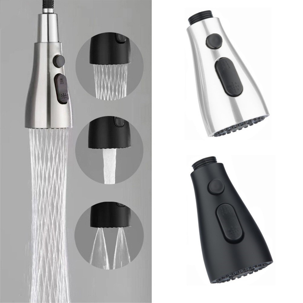 Faucet Sprayer Head Faucet Sprayer Head 3 Modes ABS Black Brushed