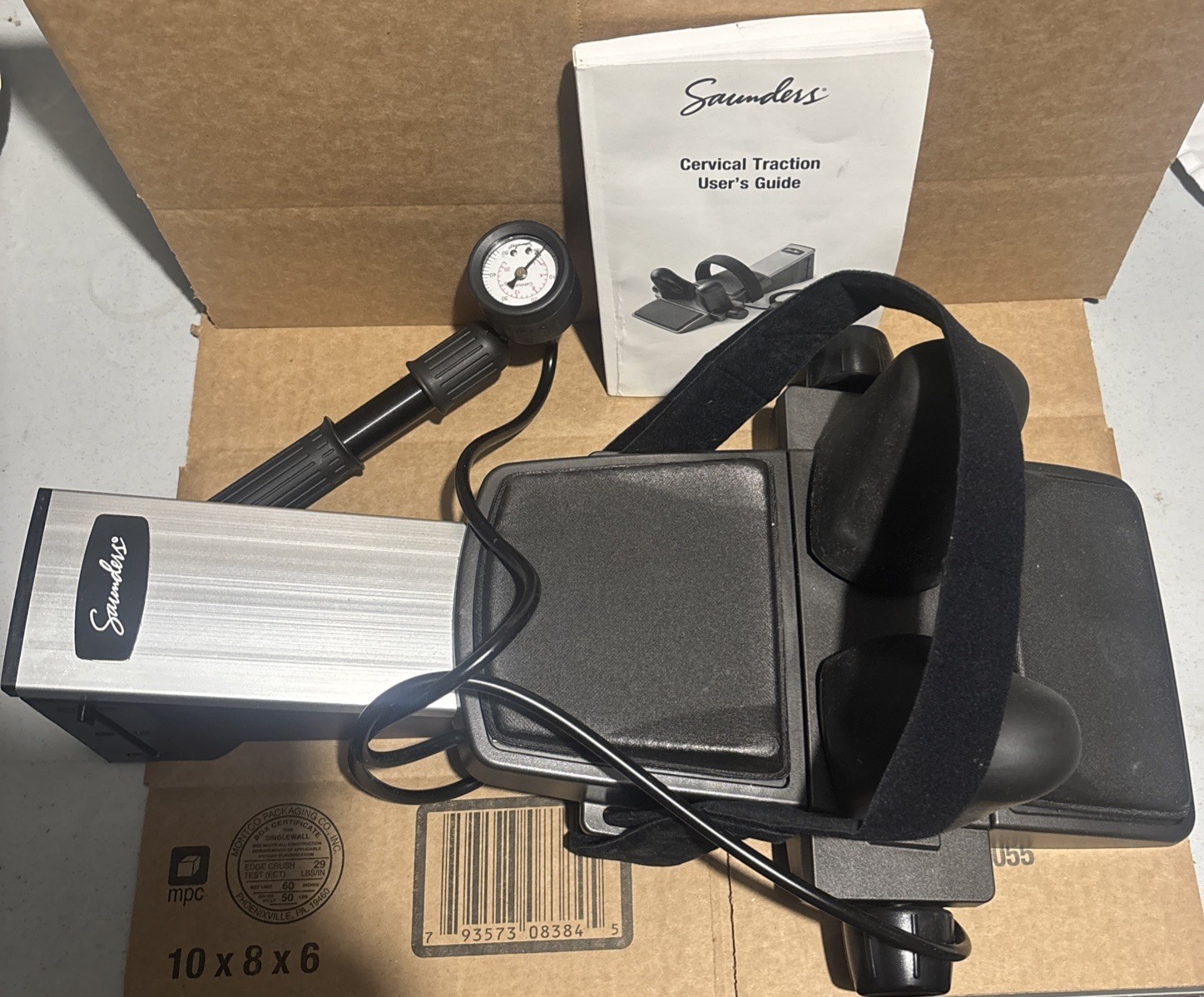 Saunder Cervical Traction Device with Pump and Bag - SEE PICS READ DESCRIPTION