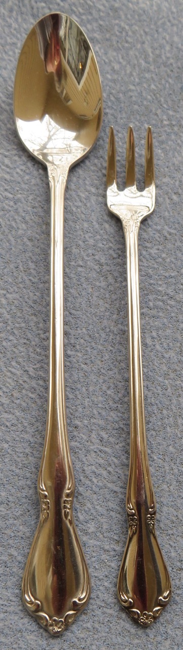 Oneida Deluxe Chauteau Stainless Iced Tea Spoon & Seafood Cocktail Fork