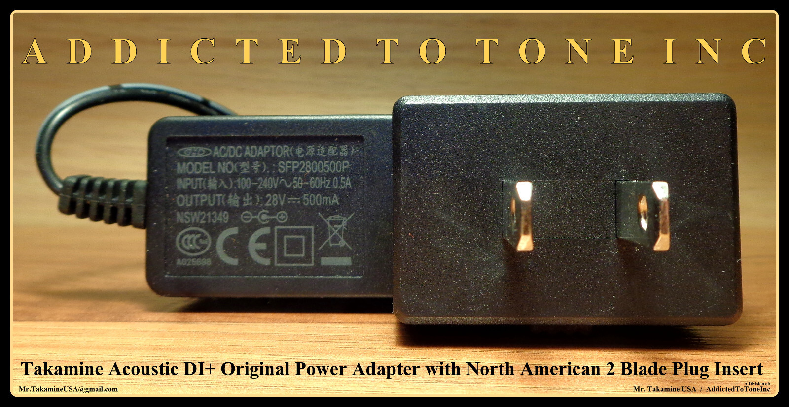 Takamine Acoustic DI+ Original Power Adapter / NOS / Adapter or Insert ONLY