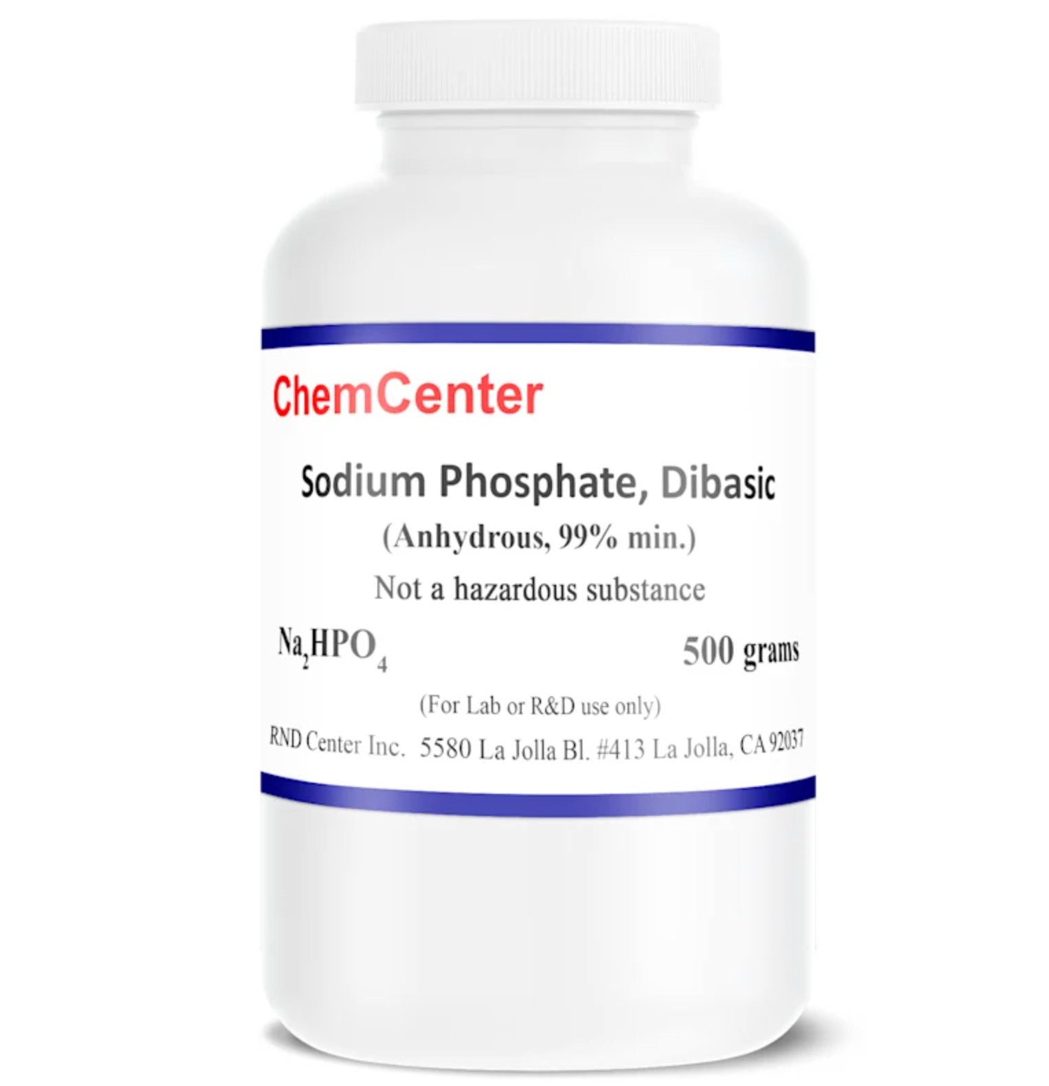 Sodium Phosphate, Dibasic, Anhydrous, 99% min., 500 grams