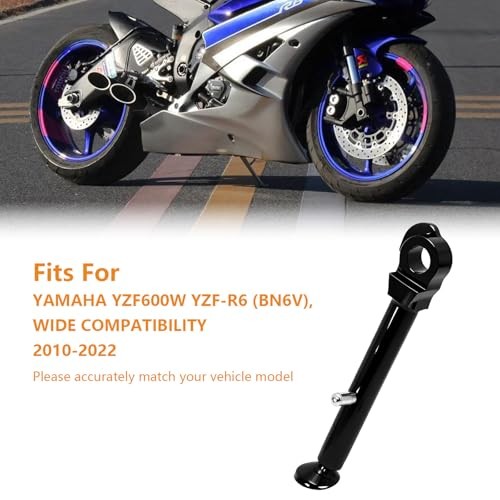 Black Adjustable Kickstand Support Side Stand Foot for Yamaha YZF600W/YZF R6