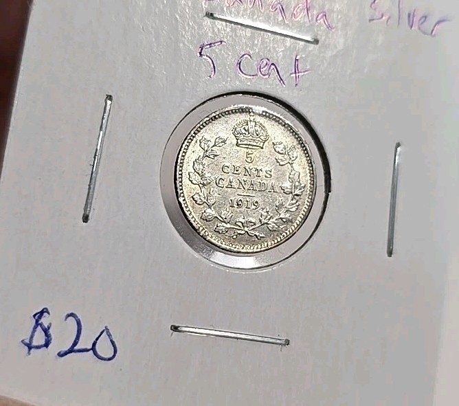 1919 Canada 5 Cent Silver