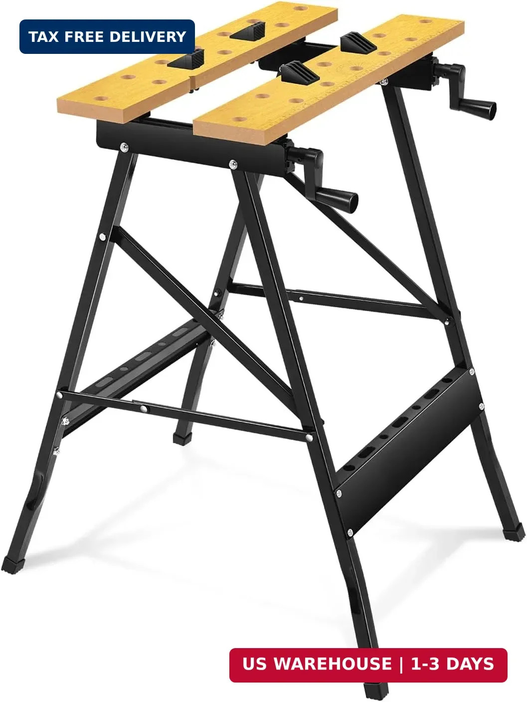 Folding Workbench w/Vise, 8-12" Adjustable Height, Portable | Built