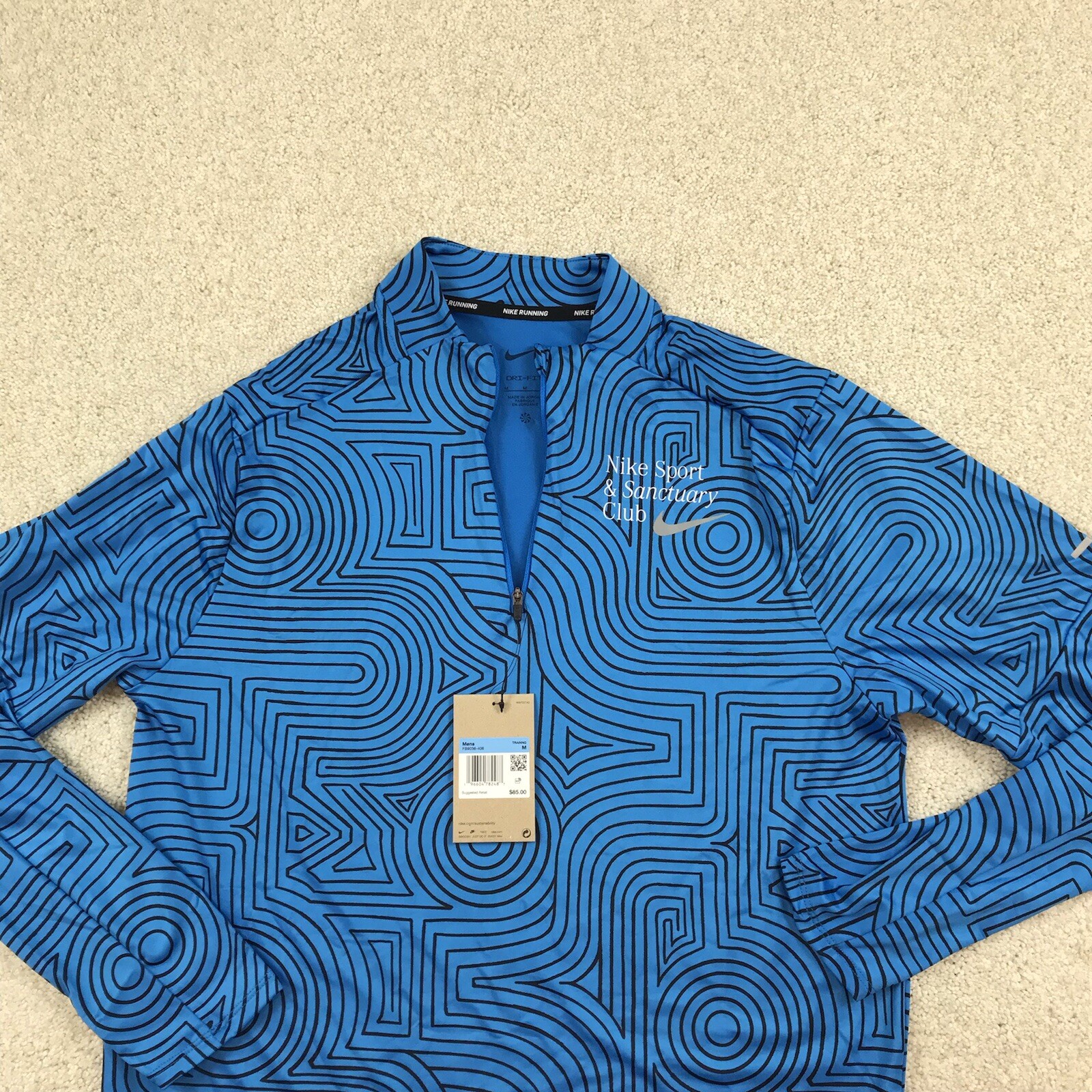Nike Dri-FIT Element 1/4 Zip Running Top Mens Medium Blue New FB9036-406