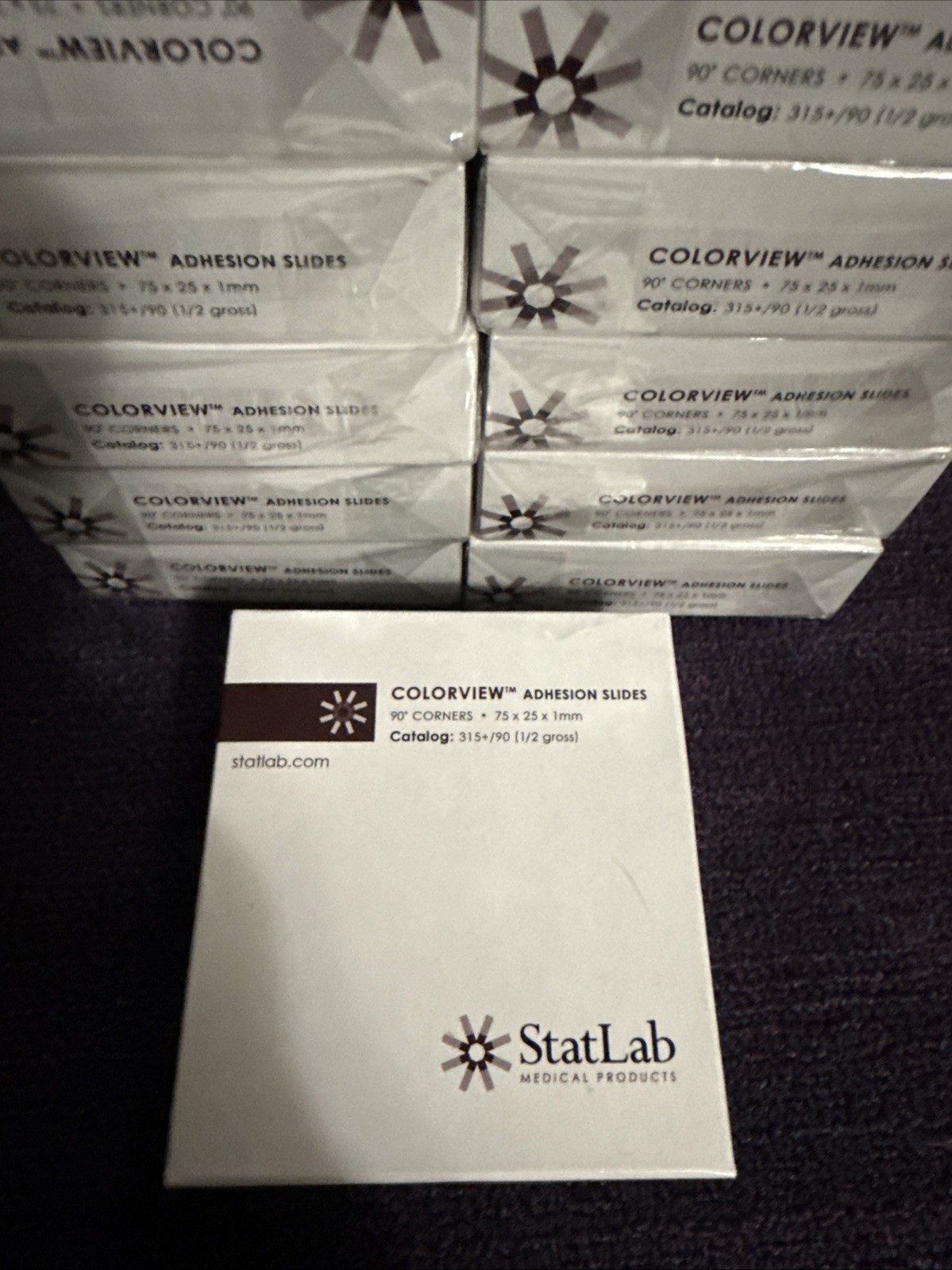 StatLab 315 Colorview Corner Single Frost Slides 75x25x1mm  Lot Of 6 Boxes New
