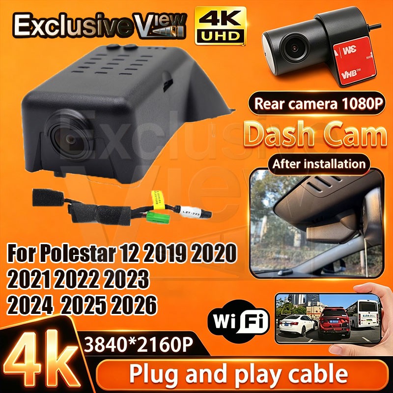 4K Wifi Car Dash Cam Camera for Polestar 1 2 2019 2020 2021 2022 2023 2024 2025