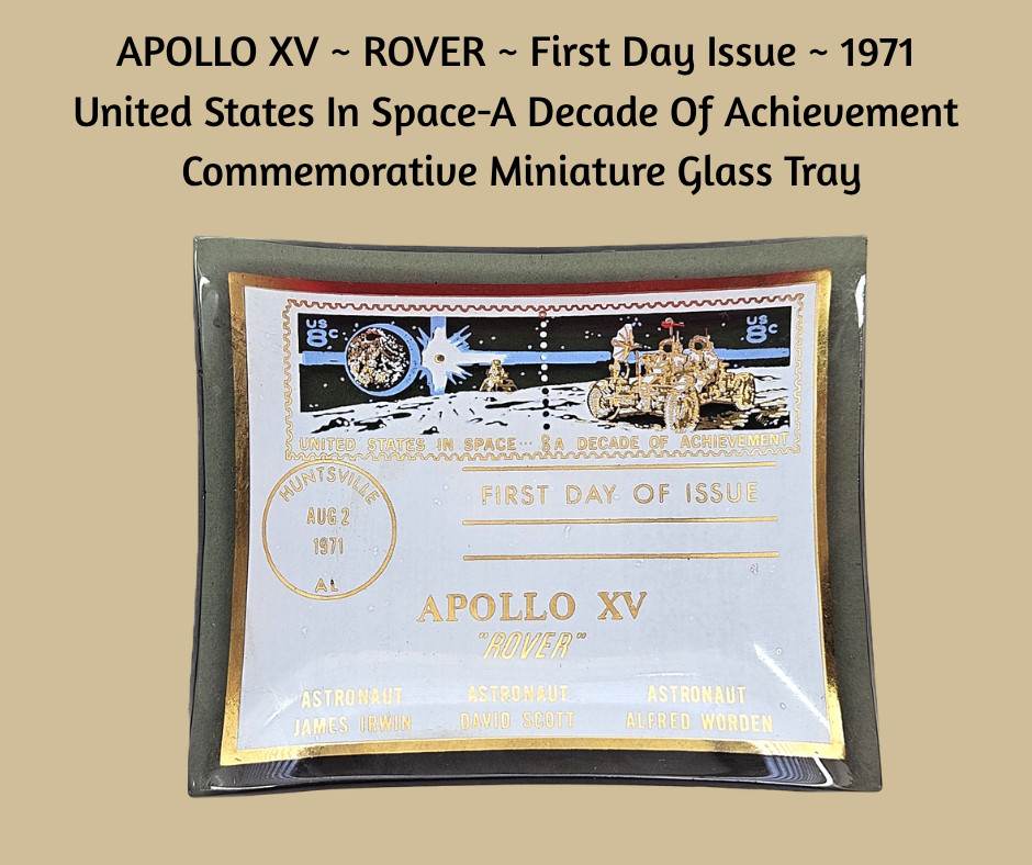APOLLO XV-Rover 1971 United States In Space Commemorative Mini Glass Tray