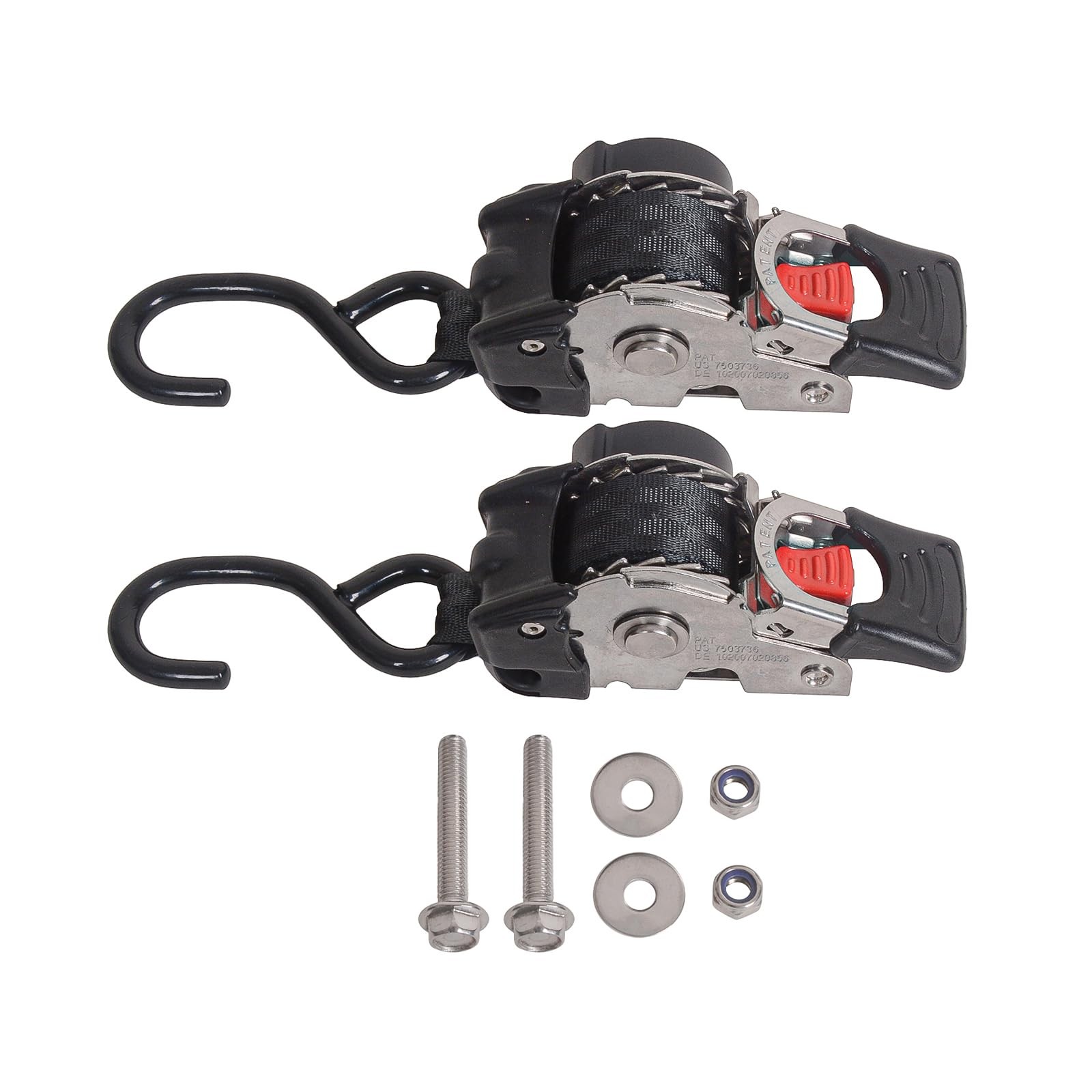 1" x 6' Bolt-On Retractable Ratcheting Tie-Down Strap,Stainless Steel AutoRet...